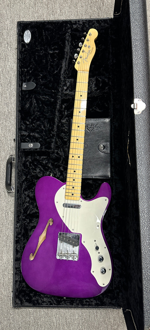 Used Fender Custom Shop Wildwood 1955 Thinline Tele (2021) - Candy Apple Purple #13383 with Original Hard Case