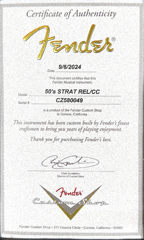 Fender Custom Shop 50s Strat Relic/Closet Classic Hardware - Super Faded Aged Olympic White #80049