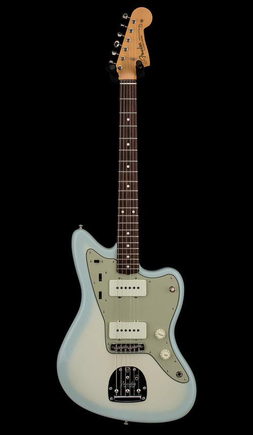 Used Fender Custom Shop Chicago Music Exchange Special '62 Jazzmaster DLX Closet Classic (2024) - Super Aged Olympic White/Sonic Blue Burst #34547 with Original Hard Case