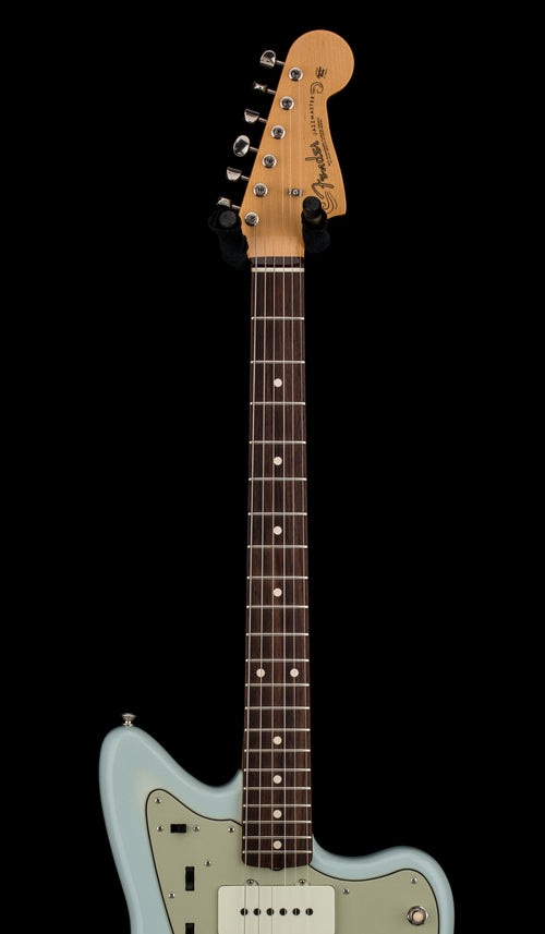 Used Fender Custom Shop Chicago Music Exchange Special '62 Jazzmaster DLX Closet Classic (2024) - Super Aged Olympic White/Sonic Blue Burst #34547 with Original Hard Case