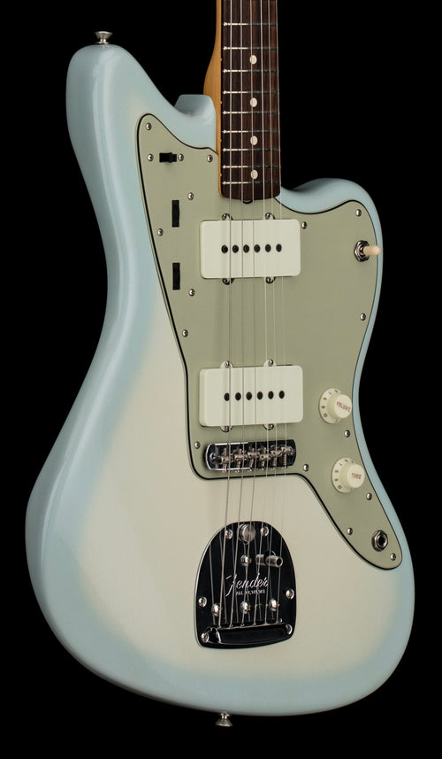 Used Fender Custom Shop Chicago Music Exchange Special '62 Jazzmaster DLX Closet Classic (2024) - Super Aged Olympic White/Sonic Blue Burst #34547 with Original Hard Case