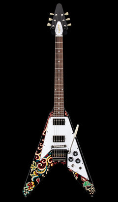 Epiphone Jimi Hendrix Signature "Love Drops" Flying V - Ebony #31003