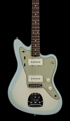 Used Fender Custom Shop Chicago Music Exchange Special '62 Jazzmaster DLX Closet Classic (2024) - Super Aged Olympic White/Sonic Blue Burst #34547 with Original Hard Case