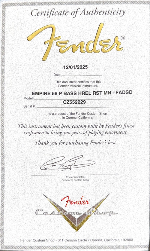 Fender Custom Shop Empire 58 Precision Bass Heavy Relic - Faded Aged Desert Sand #52229