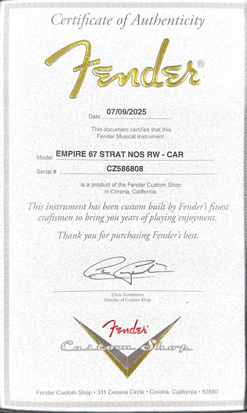 Fender Custom Shop Empire 67 Stratocaster NOS - Candy Apple Red #86808