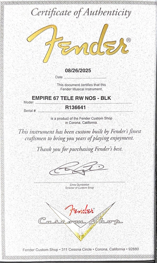 Fender Custom Shop Empire 67 Telecaster NOS - Black #36641