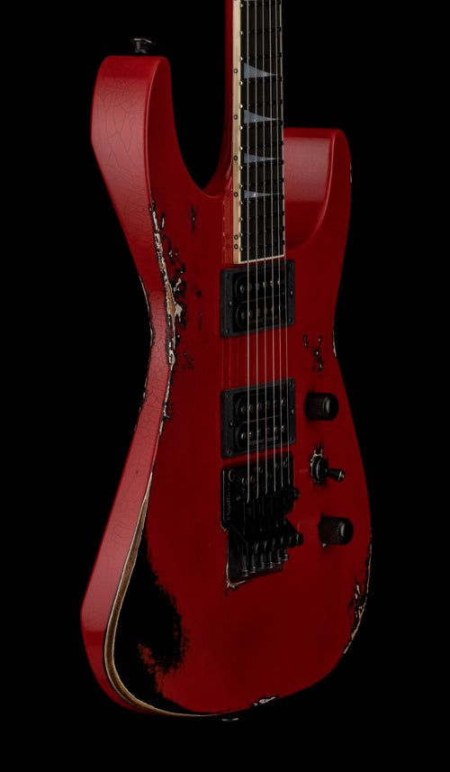 Jackson Custom Shop Korina SL2H FR Heavy Relic - Ferrari Red over Black #11582 (Empire Music Spec)