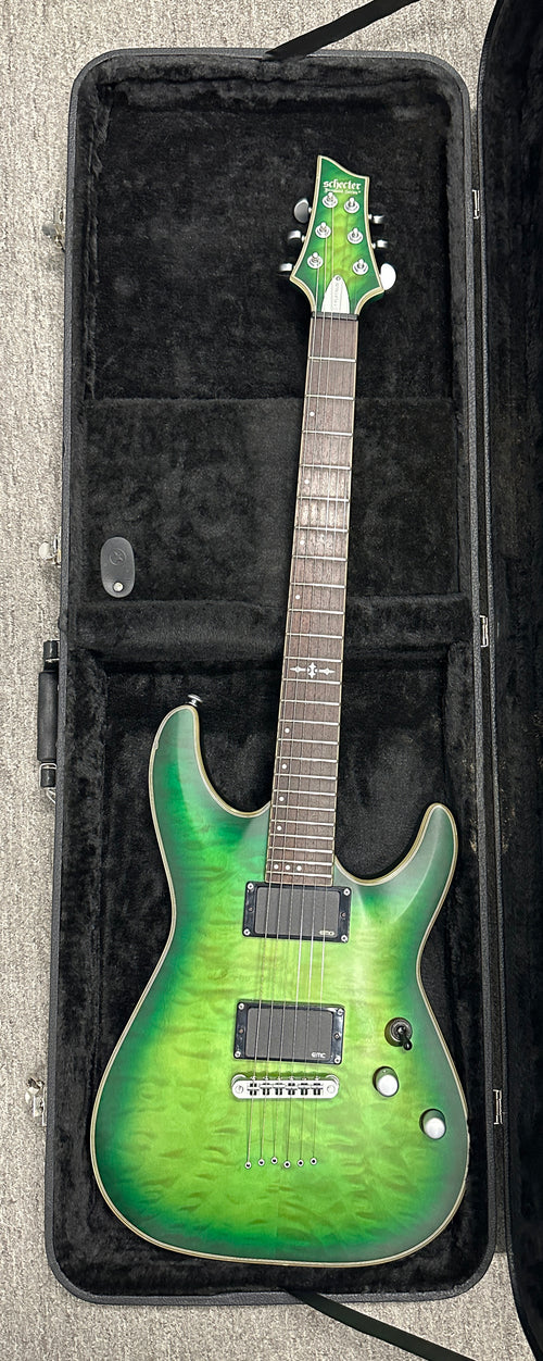 Used Schecter C-1 Platinum (2021) - Emerald Burst #61663 with Hard Case