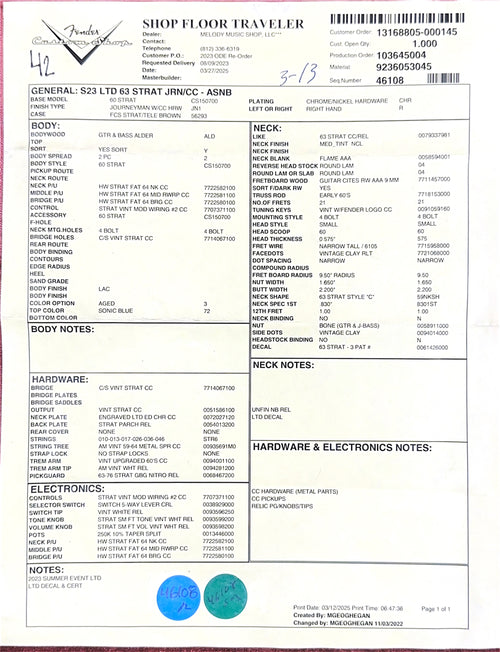 Fender Custom Shop Limited Edition '63 Stratocaster Journeyman Relic/Closet Classic - Aged Sonic Blue #83130