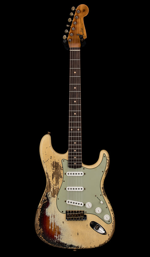 Fender Custom Shop SR25 ’61 Stratocaster Super Heavy Relic - Aged Vintage White/3-Color Sunburst #91276