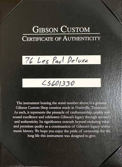 Gibson Custom Shop Limited Edition 1976 Les Paul Deluxe Reissue VOS - Red Sparkle Top #01330