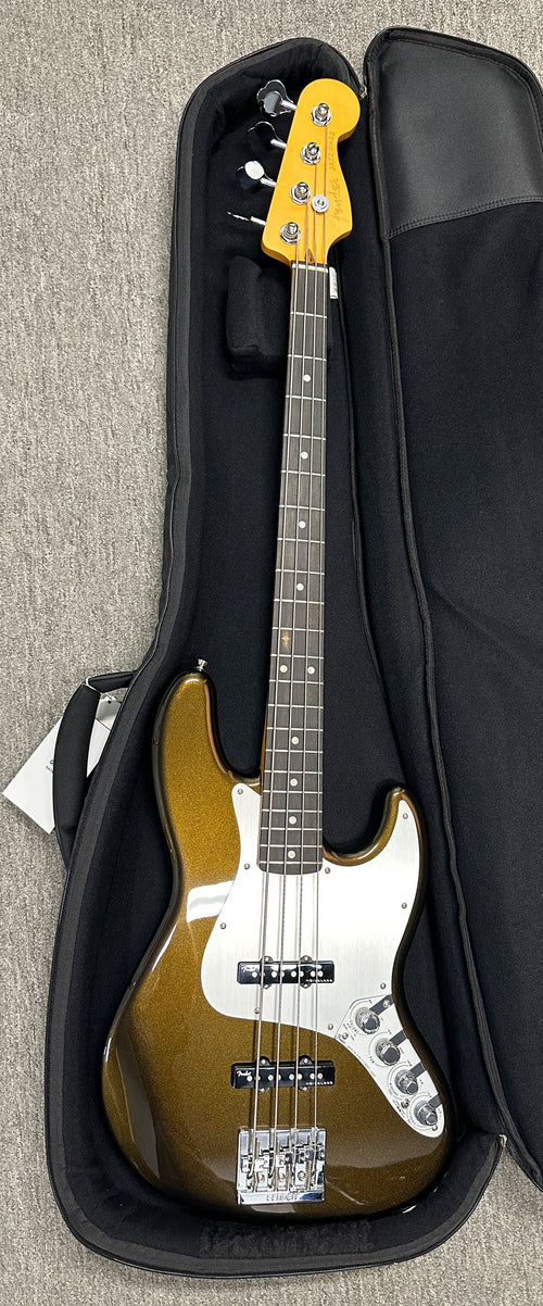 Used Fender American Ultra II Jazz Bass (2024) - Texas Tea #60776 with Gig Bag