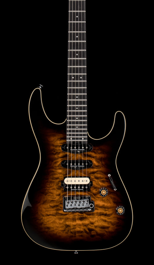 Charvel Pro-Mod Plus Dinky DK24 HSS 2PT QM - Amber Tiger Eye #00510