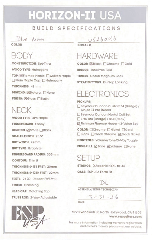 ESP Horizon-II USA - Blue Moon #26046