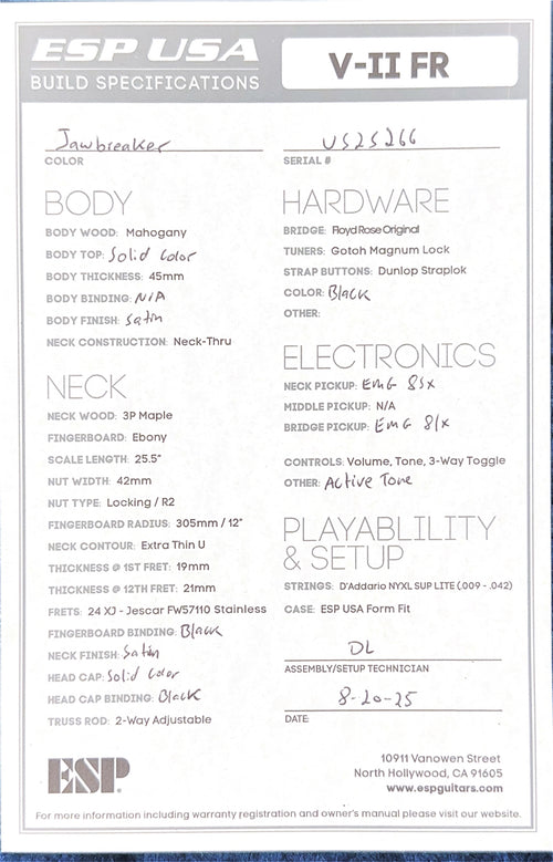 ESP V-II FR USA - Jawbreaker #25266