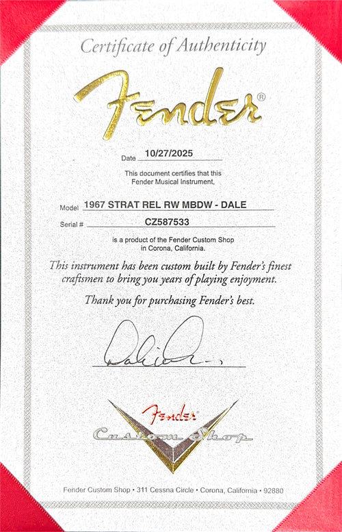 Fender Custom Shop Dale Wilson Masterbuilt Empire 67 Stratocaster Relic - Candy Apple Red/Black #87533