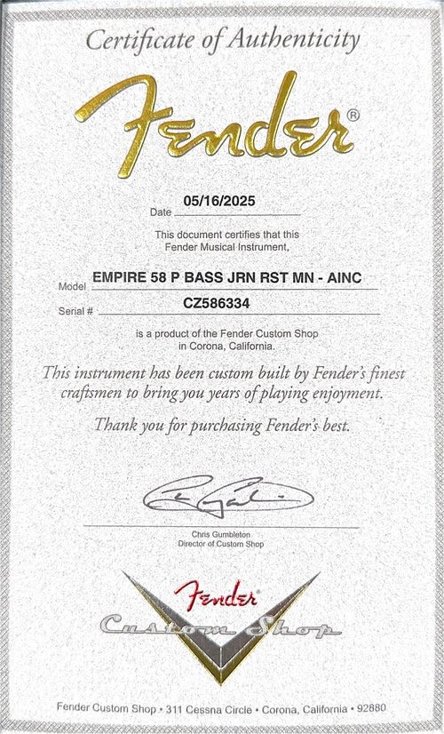 Fender Custom Shop Empire 58 Precision Bass Journeyman Relic - Aged Inca Silver #86334