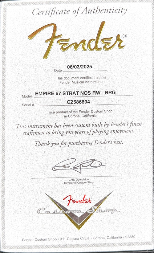 Fender Custom Shop Empire 67 Stratocaster NOS - British Racing Green #86894