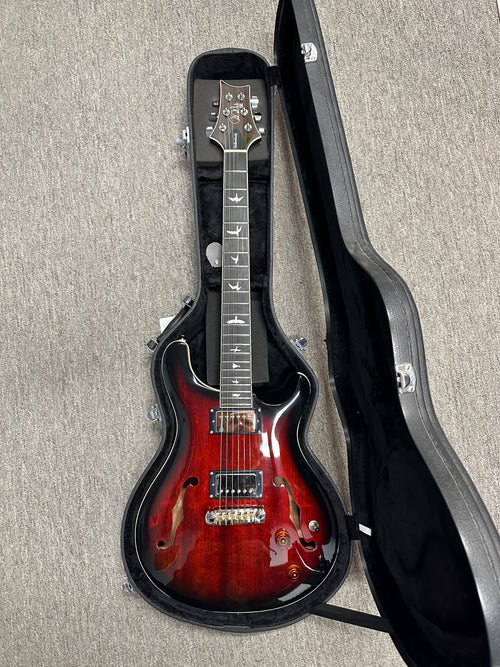 Used PRS Hollowbody SE (2021) - Fire Red Burst #26624 with Original Hard Case