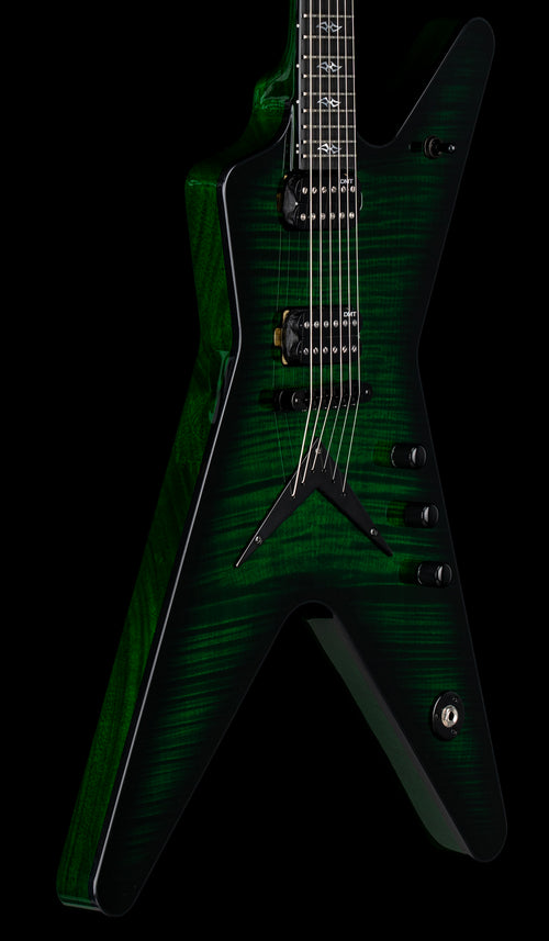 Dean USA ML Flame Top Hardtail String Through - Emerald Green Burst #21093