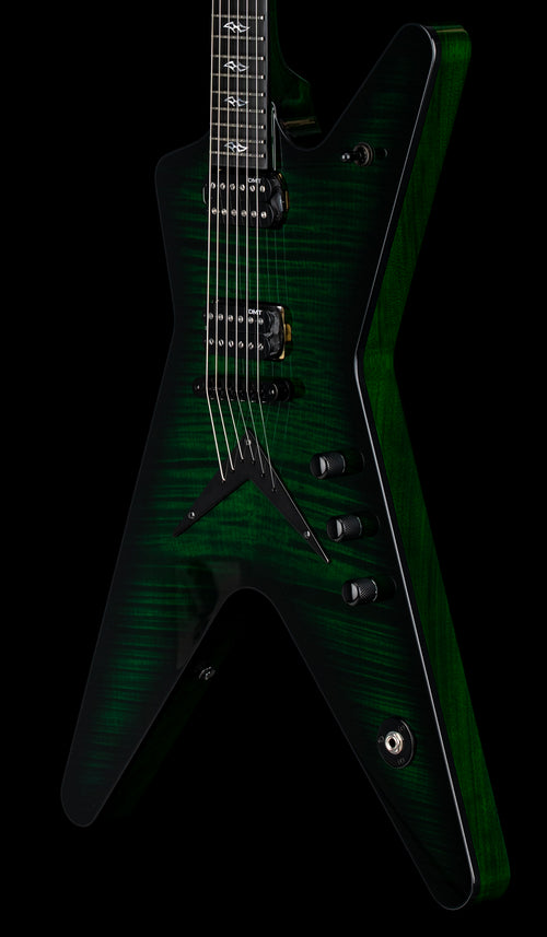Dean USA ML Flame Top Hardtail String Through - Emerald Green Burst #21093