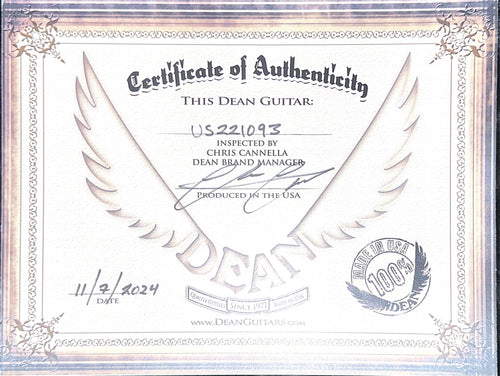 Dean USA ML Flame Top Hardtail String Through - Emerald Green Burst #21093