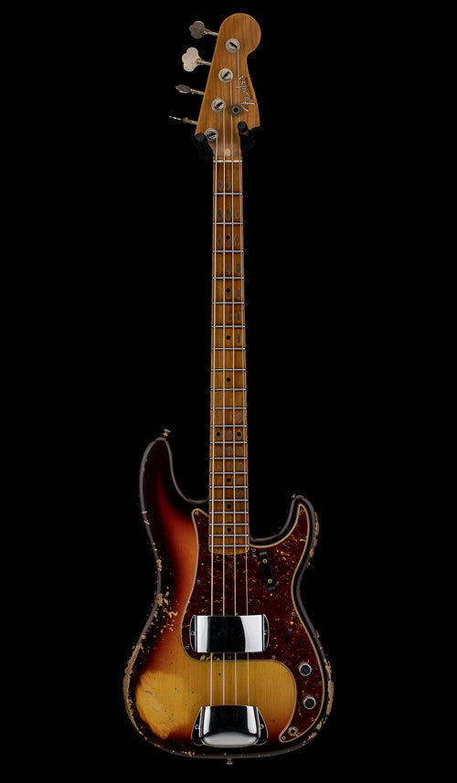 Fender Custom Shop Empire 58 Precision Bass Heavy Relic - Faded Aged Chocolate 3-Color Sunburst #91060