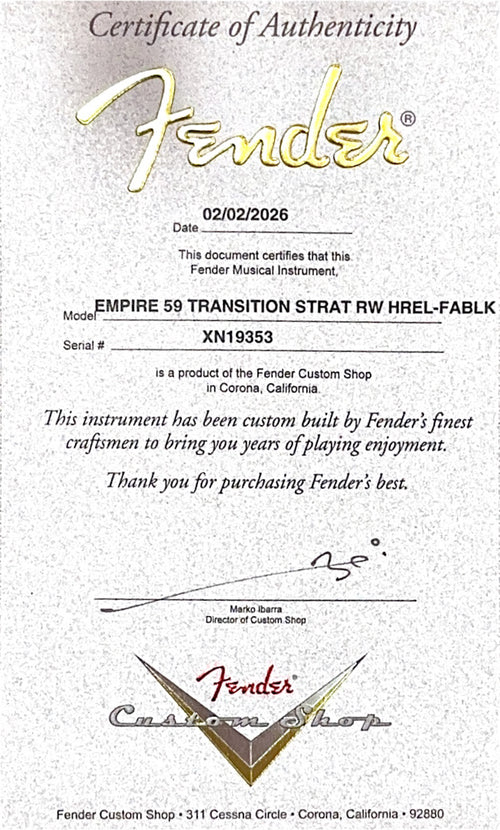 Fender Custom Shop Empire 59 Transition Stratocaster Heavy Relic - Faded Aged Black #19353