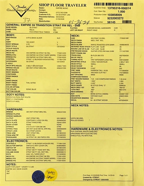 Fender Custom Shop Empire 59 Transition Stratocaster Relic - Sonic Blue #19314