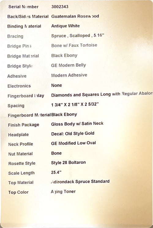 Martin Custom Shop HD-28 Style Adirondack Spruce/Guatemalan Rosewood - Natural #02343 (Empire Music Spec)