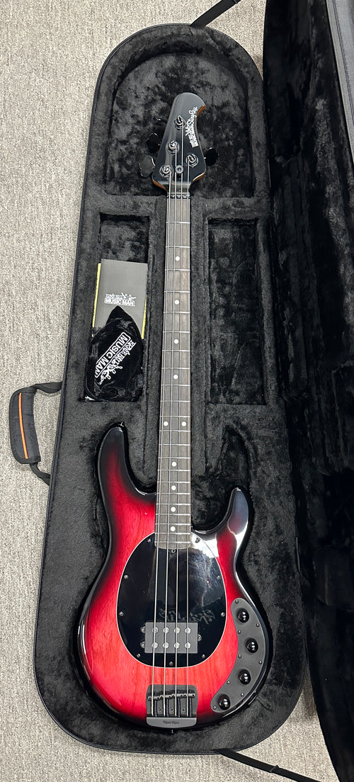 Used Ernie Ball Music Man StingRay Special 4 H - Raspberry Burst #99559 with Original Case