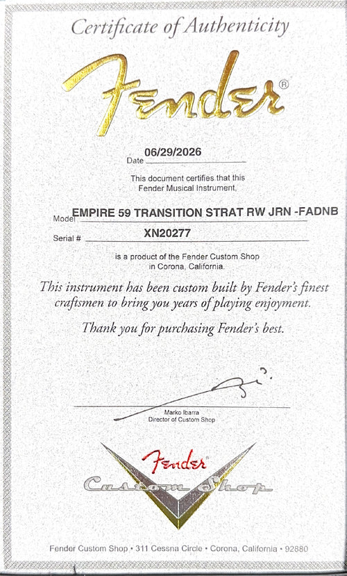 Fender Custom Shop Empire 59 Transition Stratocaster Journeyman Relic - Faded Aged Daphne Blue #20277