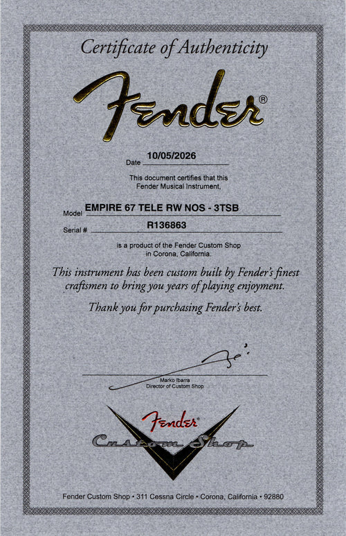 Fender Custom Shop Empire '67 Telecaster NOS - 3-Color Sunburst #36863