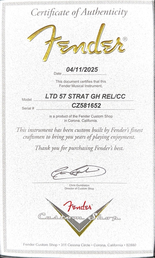 Fender Custom Shop Limited Edition 1957 Stratocaster Relic/Closet Classic Hardware - Gold Sparkle #81652