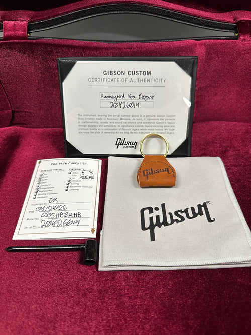 Gibson Custom Shop Hummingbird Elegant Koa - Honey Burst #26014