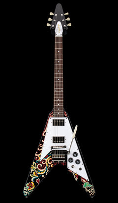 Epiphone Jimi Hendrix Signature "Love Drops" Flying V - Ebony #22193