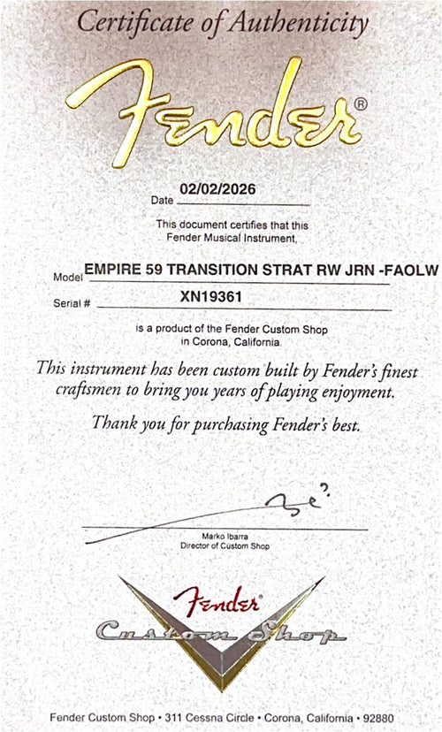 Fender Custom Shop Empire 59 Transition Stratocaster Journeyman Relic - Faded Aged Olympic White #19361