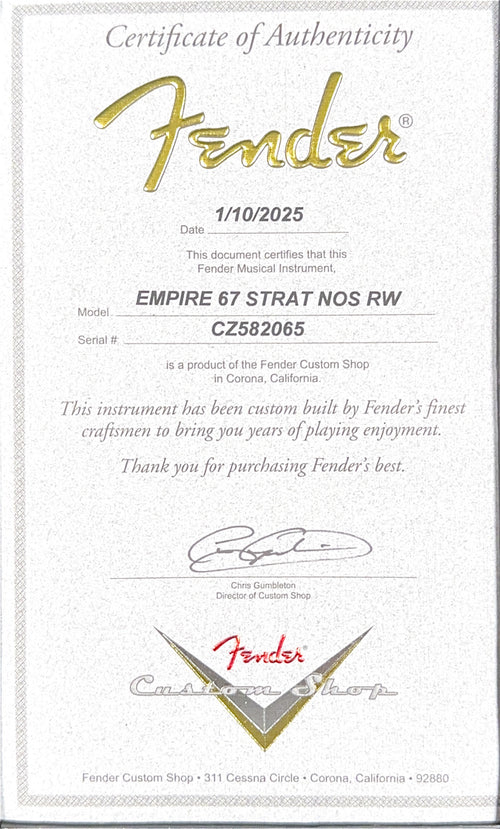 Fender Custom Shop Empire 67 Stratocaster NOS - Black #82065
