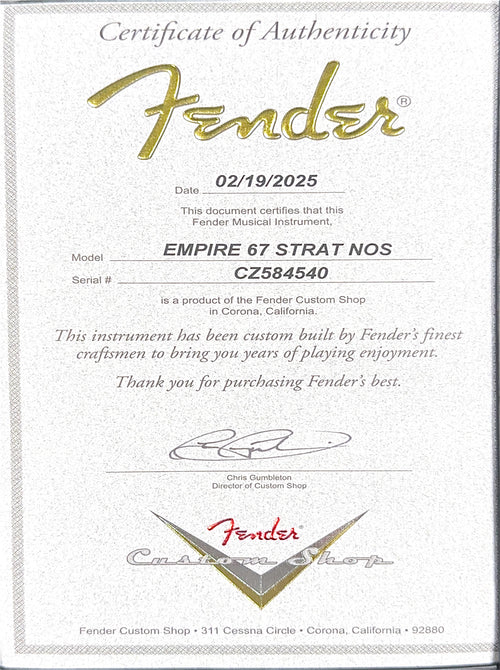 Fender Custom Shop Empire 67 Stratocaster NOS - Candy Tangerine #84540