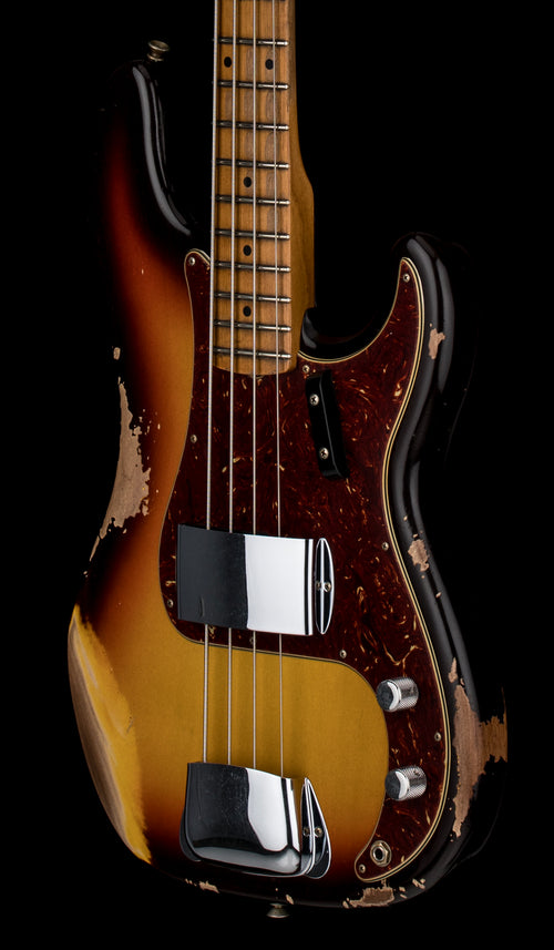 Fender Custom Shop Empire 58 Precision Bass Heavy Relic - Faded Aged Chocolate 3-Color Sunburst #87001