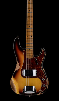 Fender Custom Shop Empire 58 Precision Bass Heavy Relic - Faded Aged Chocolate 3-Color Sunburst #87001