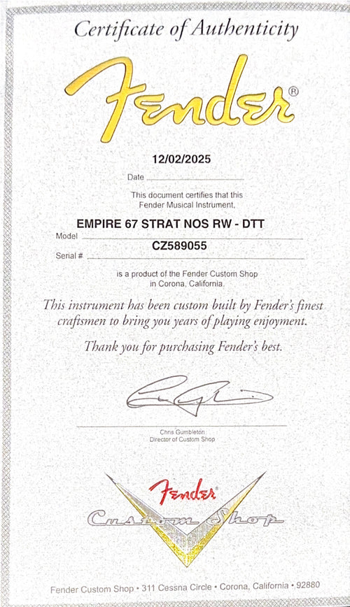 Fender Custom Shop Empire 67 Stratocaster NOS - Dark Taos Turquoise #89055