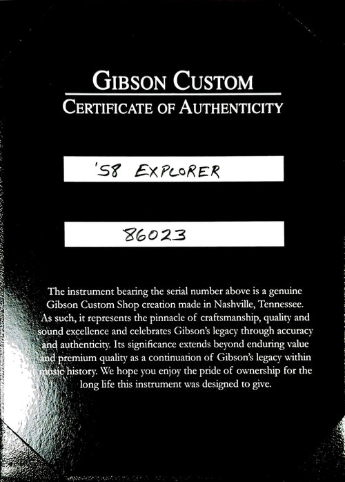 Gibson Custom 1958 Mahogany Explorer VOS - Antique Natural #86023