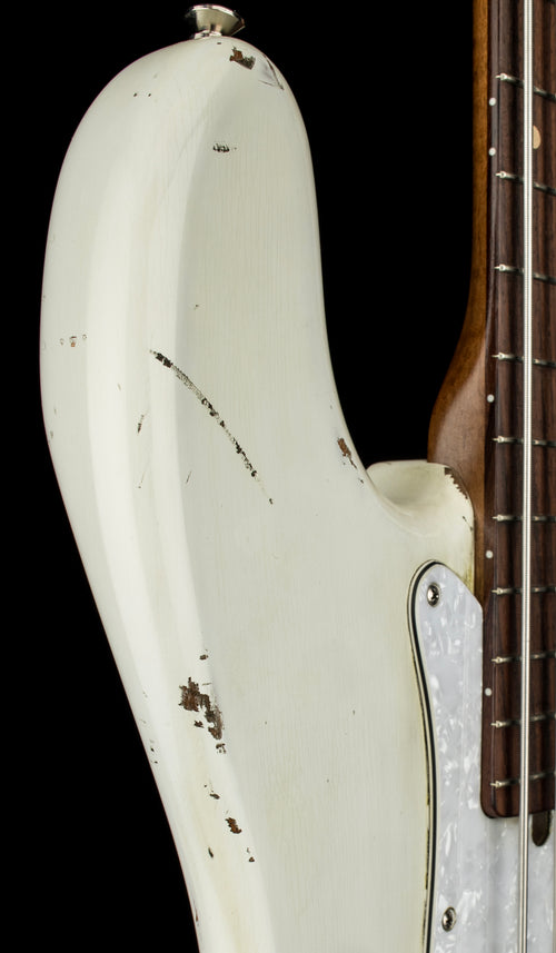 Used Olinto by La Bella PJ Bass Relic - White #1774 with Hard Case