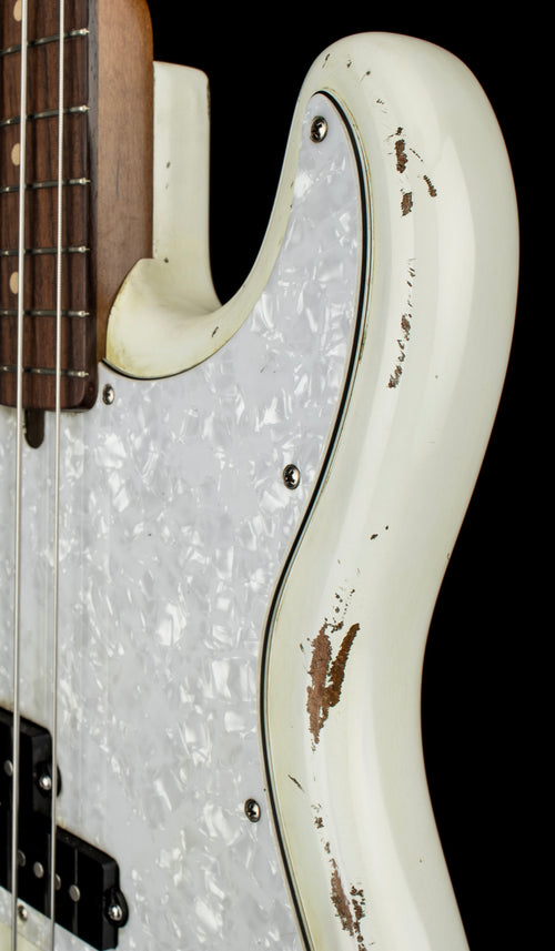 Used Olinto by La Bella PJ Bass Relic - White #1774 with Hard Case