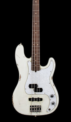 Used Olinto by La Bella PJ Bass Relic - White #1774 with Hard Case