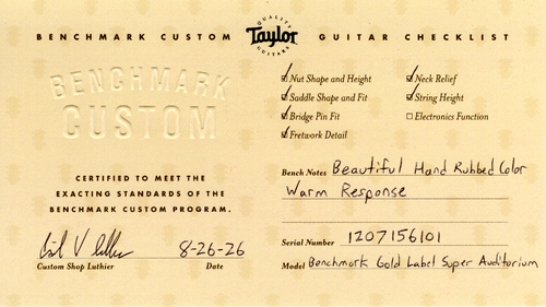Taylor Benchmark Custom Gold Label 514 Sitka Spruce and Mahogany #56101