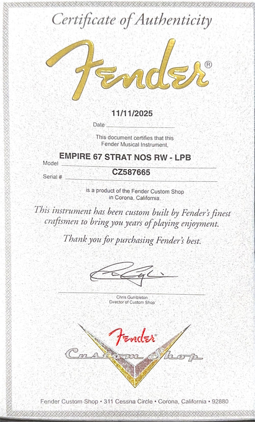 Fender Custom Shop Empire 67 Stratocaster NOS - Lake Placid Blue #87665