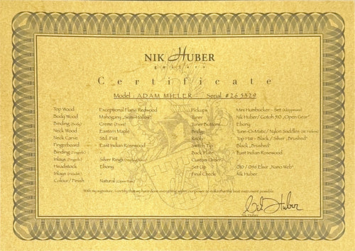 Nik Huber Guitars Adam Miller Signature - Natural #65329 (Open Box)