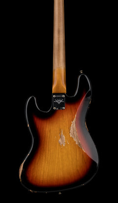 Fender Custom Shop 1961 Jazz Bass Heavy Relic - Bleached 3-Tone Sunburst #88214
